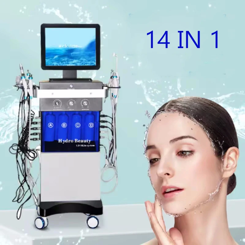 

Oxygen Facial Machine Hydro Dermabrasion Aqua Peeling Ultrasound Facial Care Oxygen Professional Deep Cleaning Beauty Machine ﻿