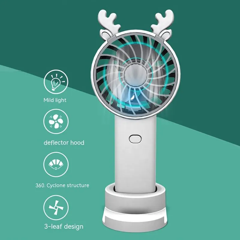 Antler Handheld Mini Fashion Vertical Phone Mount Fan Outdoor Travel Portable Charging Fan
