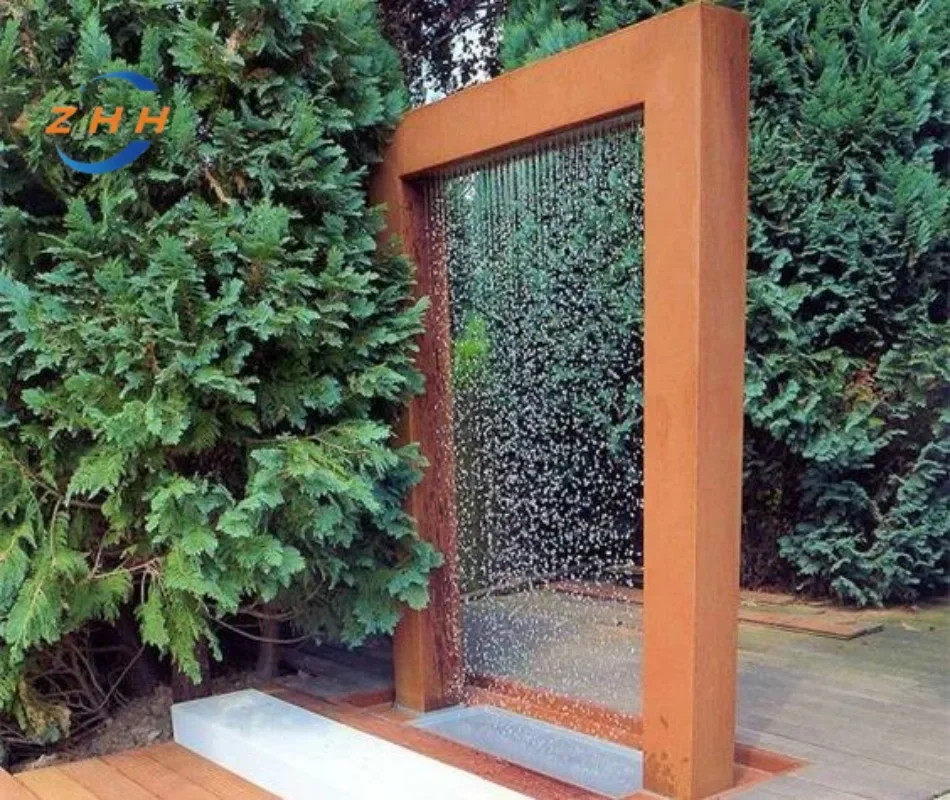 Modern Outdoor Garden Ornament Metal Waterfall Water Fountain