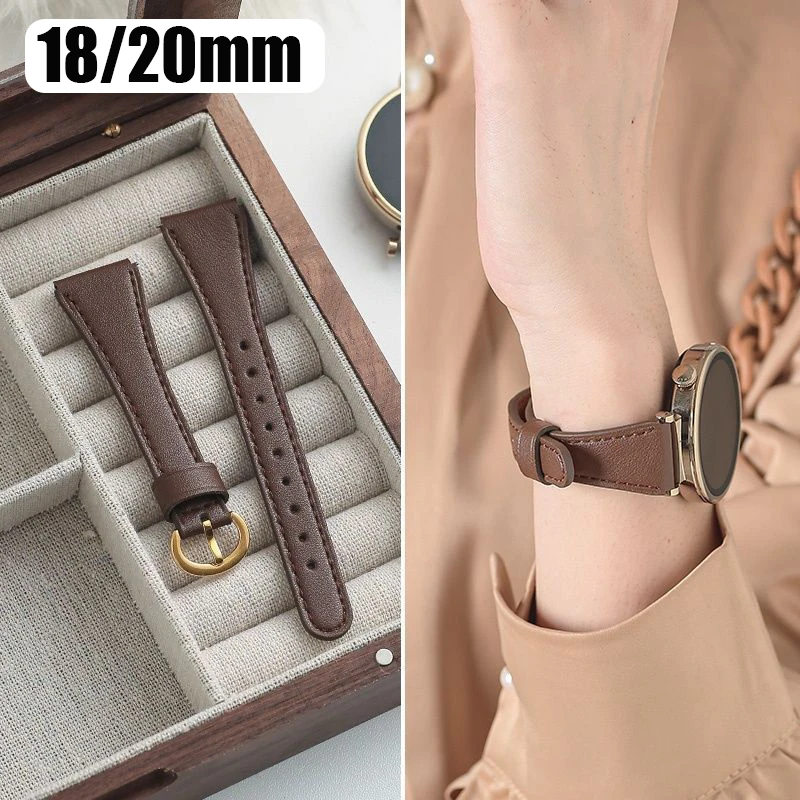 Leather Band for Huawei Watch GT7 41mm GT6 GT5 GT4 Women Bracelet For Samsung Galaxy Watch 7 6 5 4 Active 2 20mm 18mm Watchband