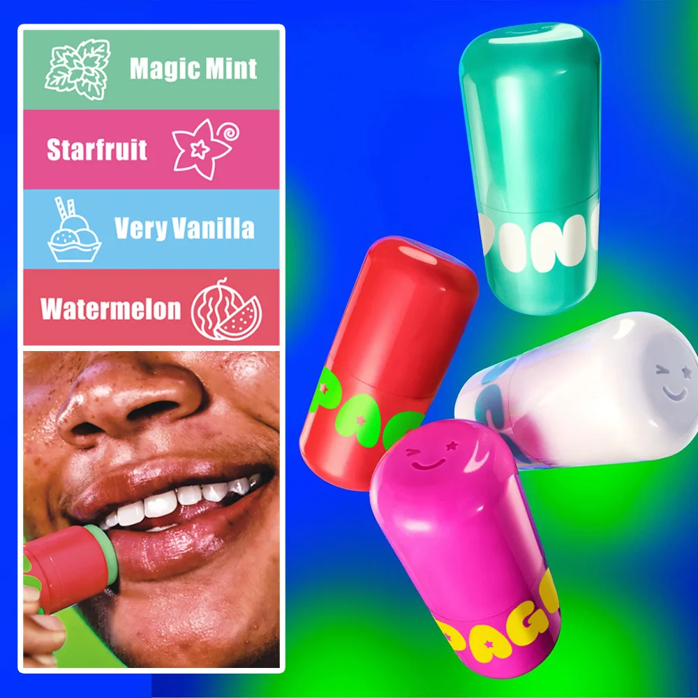 4 Color Smile Lip Balm Hydrating Formula for Dry Chapped Lips Repair Daily Moisturizing Care Cute Design Korean Lipstick