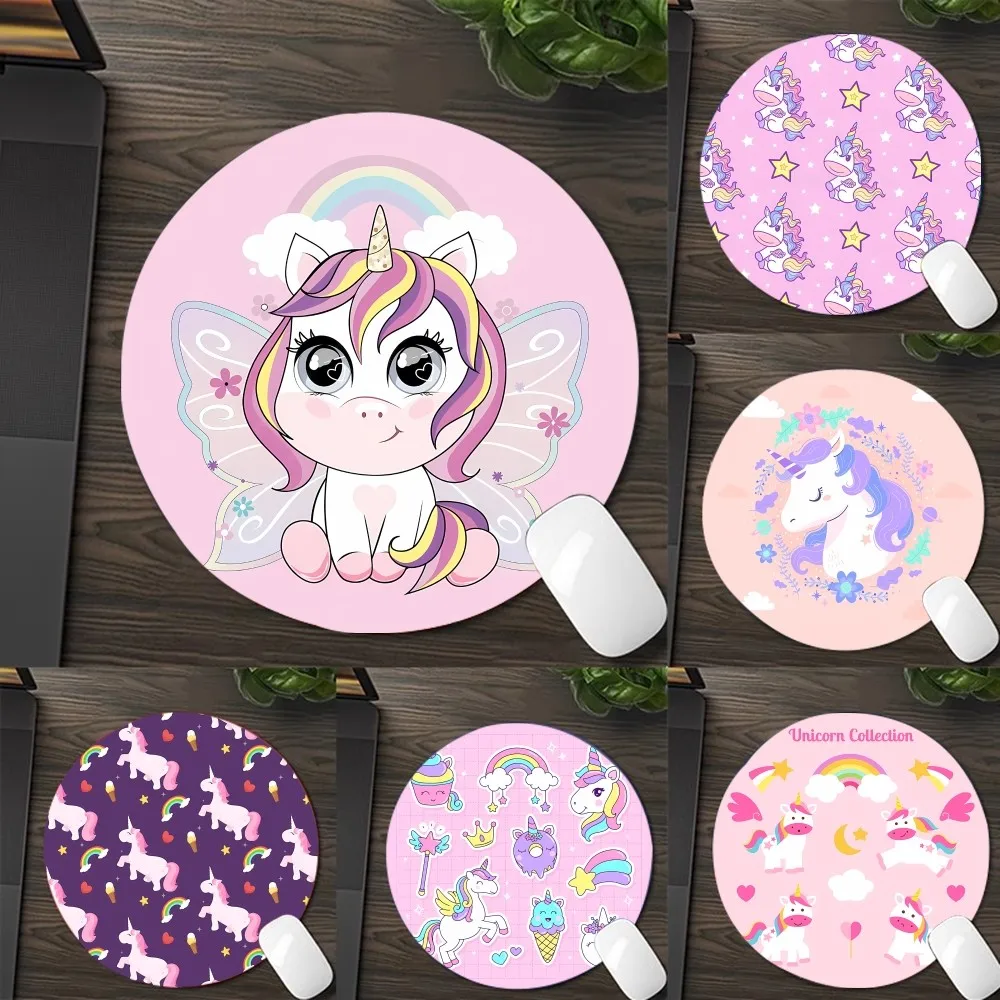 

Cartoon Unicorn Mousepad DIY Round Thickened Mouse Pad Oversized Gaming Keyboard Table Mat Desk Set Accessories Desktop Mat