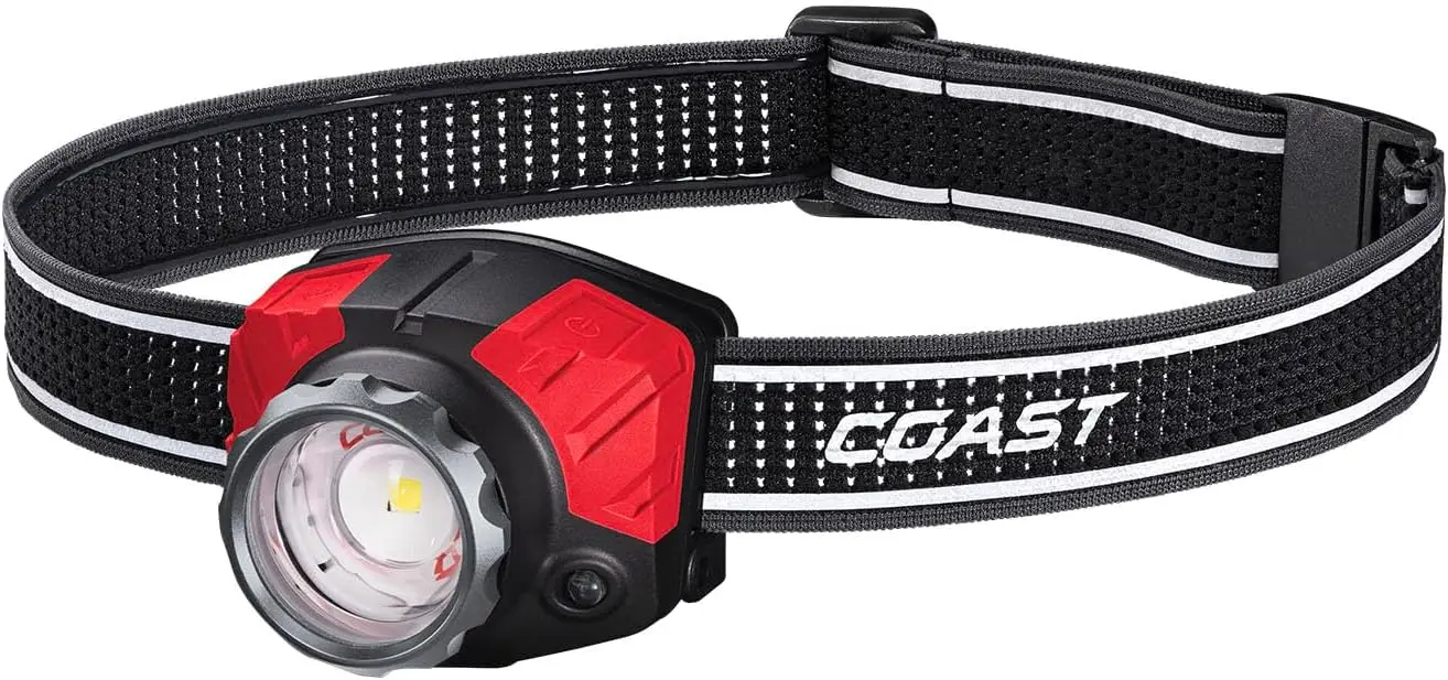

1000 Lumen Rechargeable LED Headlamp with Tri-Color White Red Green Light, Focus Adjustable for Outdoor Use