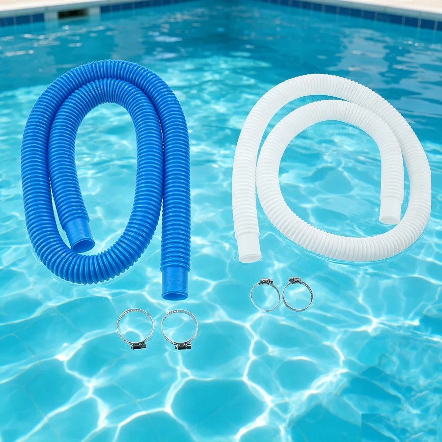2pcs Pool Filter Pump Hose with Clamps 1.25