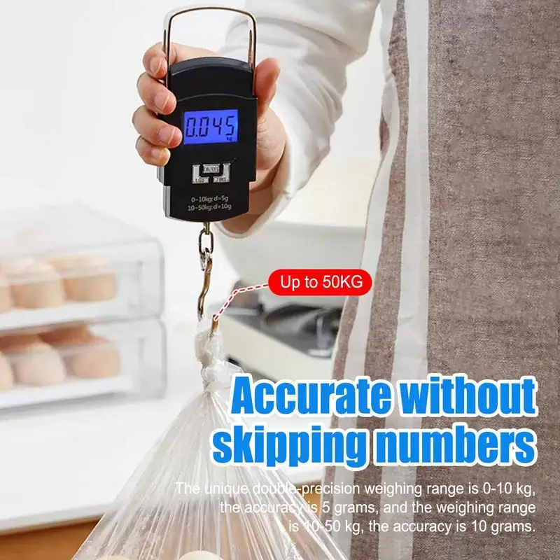 

Portable LCD Weighting Scale Digital Hung Luggage Electronic Scales Weighing with 110 lb/ 50KG Capacity Hook Hanging Held