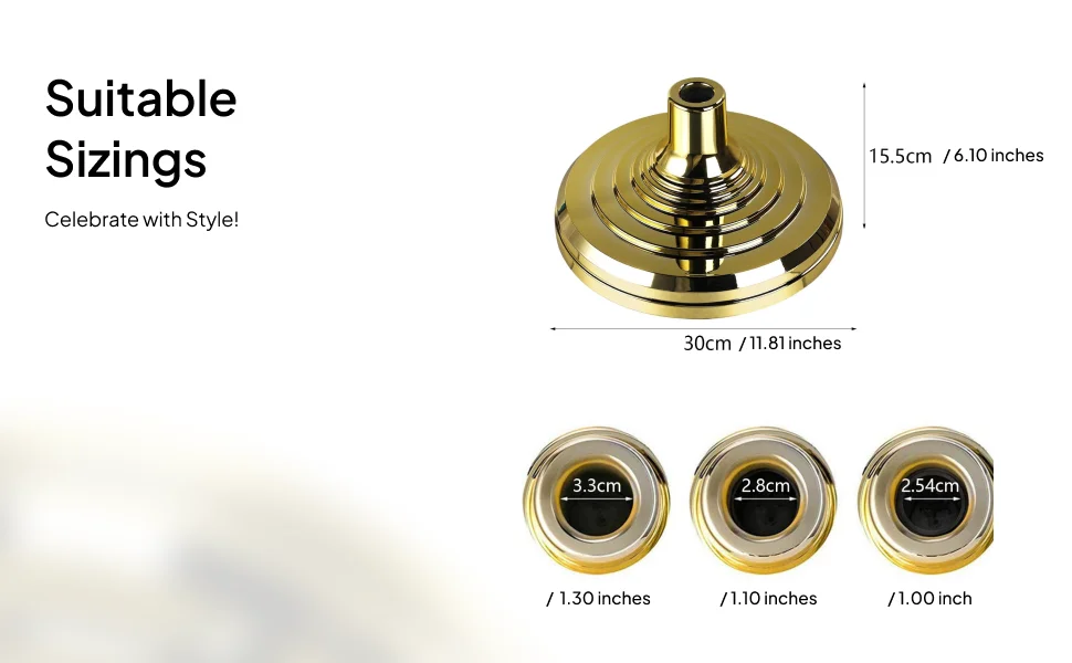 Flag Base Gold Adjustable Plastic Floor Stand Holder for Flagpole 0.9 1.1 1.3 Inch Office Classroom Meeting
