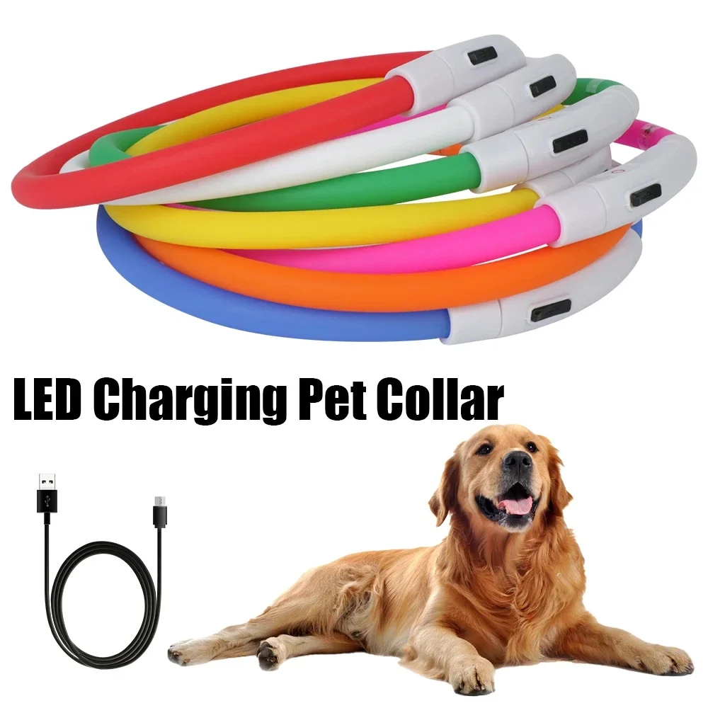 Led Dog Collar Luminous Usb Cat Dog Collar 4 Modes Soft Silicone Glowing Loss Prevention Collar For Dogs Pet Night Accessories