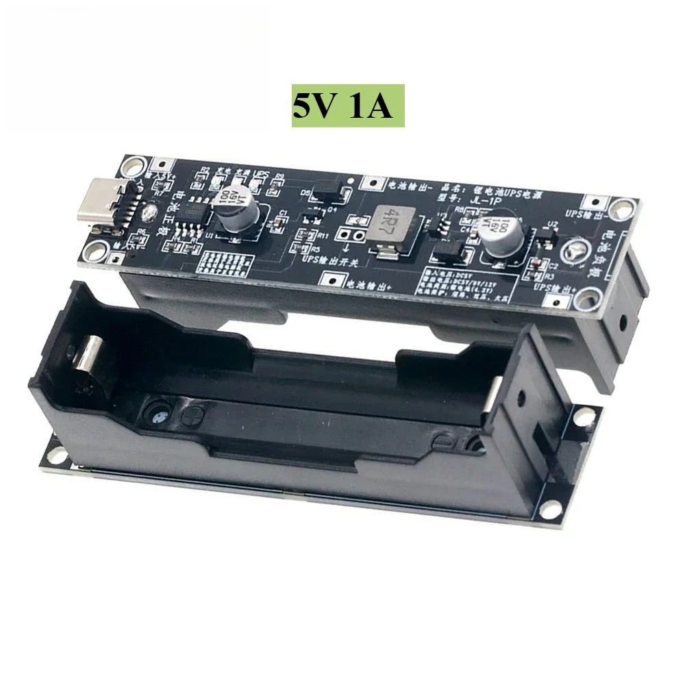 Type-C 1A/ 3A Fast Charge UPS Power Supply 18650 Lithium Battery Booster Module Charger Module DC-DC Step Up Converter 5V 9V 12V