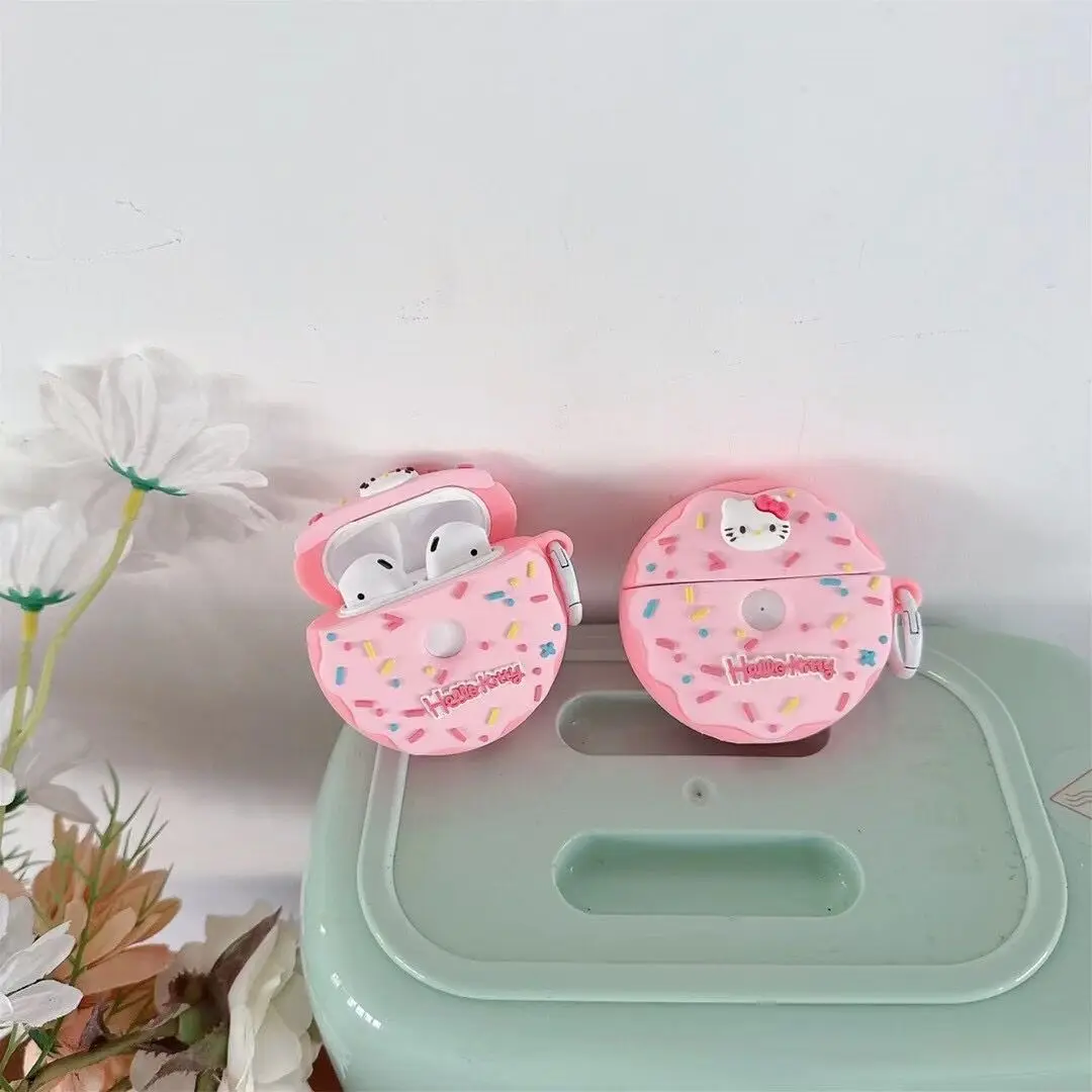 Capa de silicone macia para Airpods 4, Donut Cool Funny 3D Food Shaped, Caso à prova de choque com chaveiro, Novo, 2022