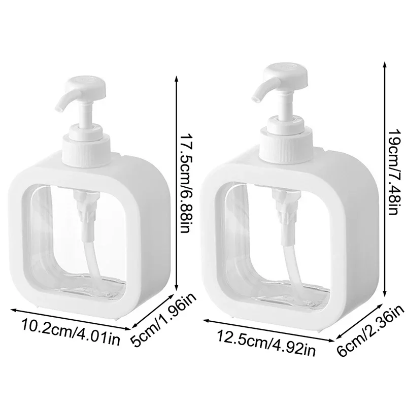 1/2 Stück Seifenspender mit großem Fassungsvermögen, transparente, durchsichtige Kunststoff-Druckflasche, geeignet für Reisen, Küche, Badezimmer – Detail 2