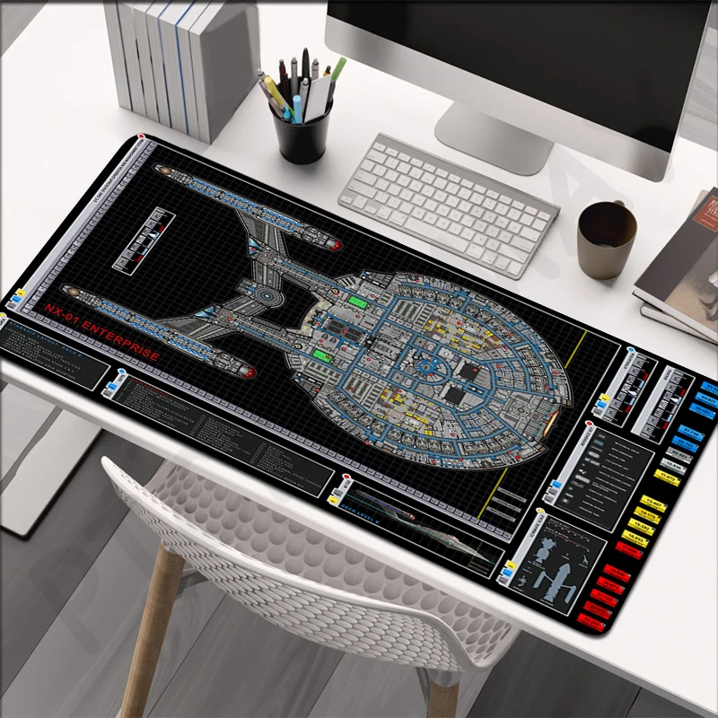 Spacecraft Large Gaming Mousepads Rubber Mouse Pad Computer Mousepad Mouse Mat 90x40cm Desk Pads For PC Keyboard Mats Table Rug