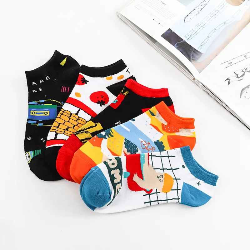 New Socks Men And Women Tide Ins Personality Boat Socks Street Europe And The United States Hip-hop Socks Sports Low-top Invisib