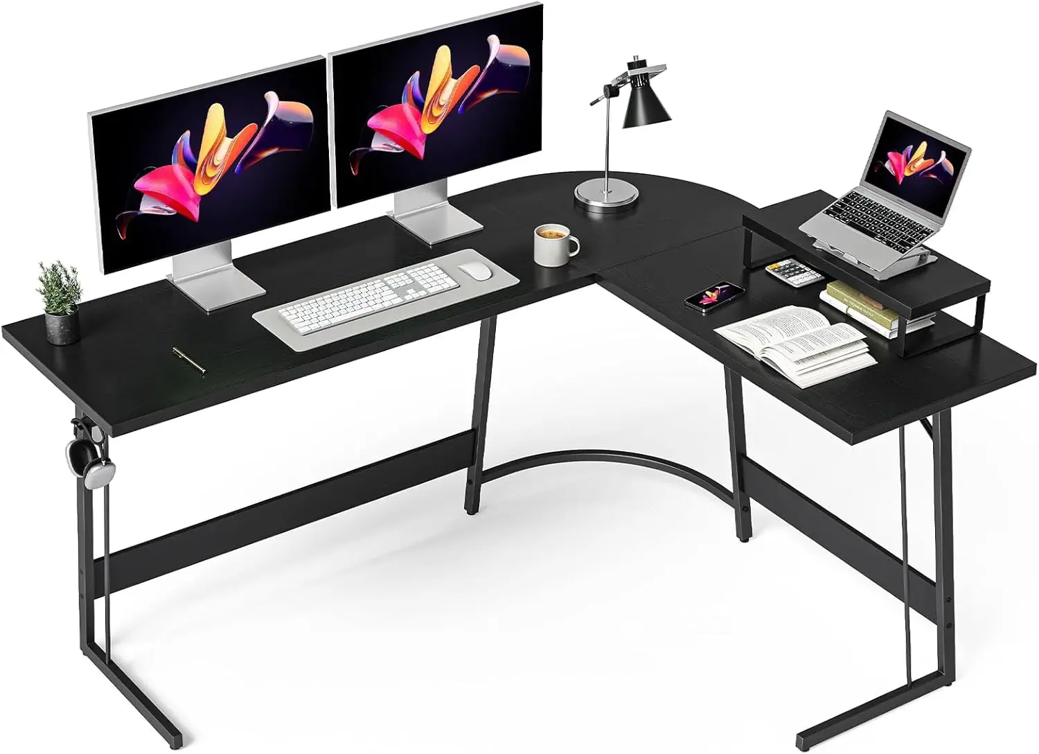 

L Shaped Gaming Desk Computer Office Desk, 67 H Corner Desk With Large Monitor Stand For Home Office Study Writing Workstation,
