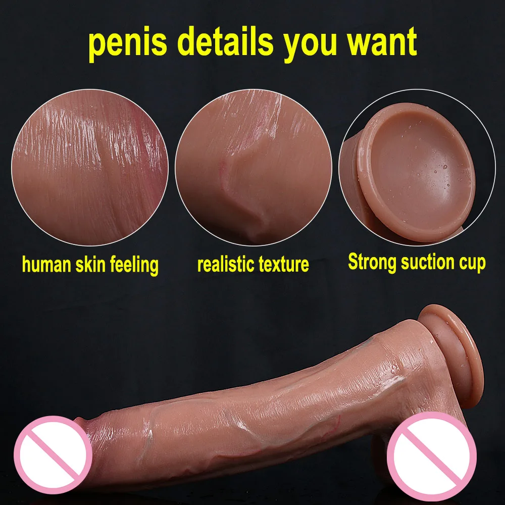 Soft Sexy Huge Dildo Skin Feeling Realistic Penis Sex Toys for Women Big Dicks Double Layersilicong Suction Cup Anal stimulator