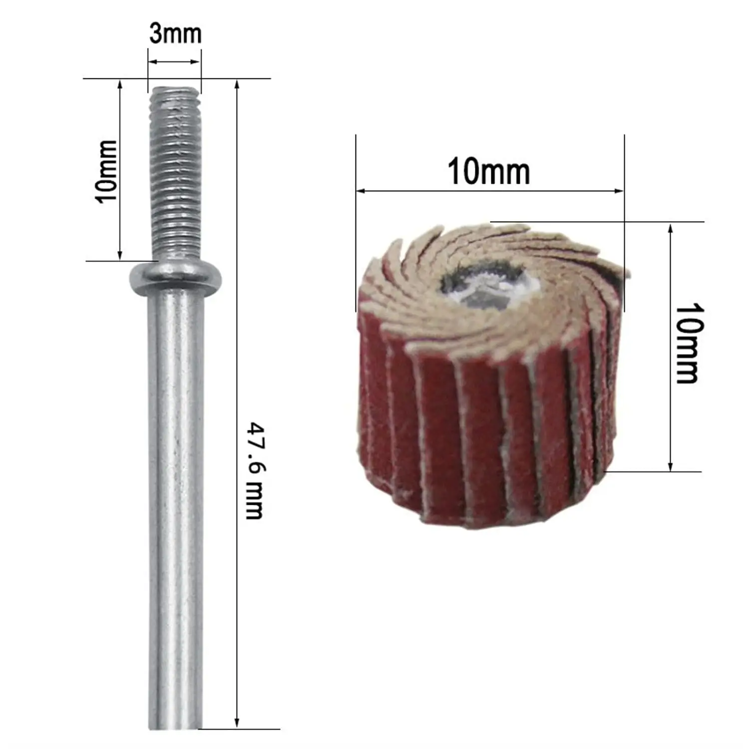 10*10*3MM Flap Grinding Wheel Disc Kit 11Pcs 80/120/180/240/320/400/600 Grit with 3MM Arbor Diameter for Dremel Rotary Sanding