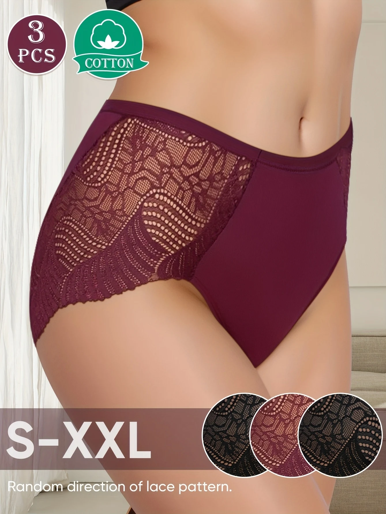 

Комплект из 3 бесшовных сексуальных трусиков-стрингов с высокой талией и контролем живота для женщин