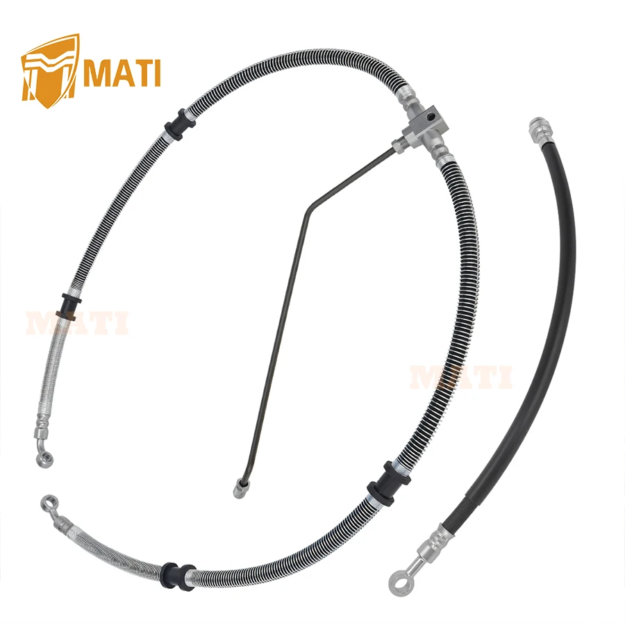 

M MATI Front Brake Hose Line Pipe Kit for Yamaha Grizzly 450 YFM450 4x4 2011-2014 5ND-F5872-10-00 1CT-F5873-10-00 1CT-F5871-00-0