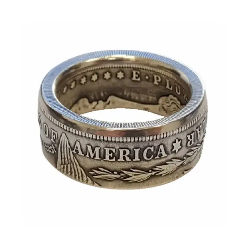 Morgan Dollar Coin Ring Handmade Women Men Vintage Punk Personality Coin Rings Fashion Jewelry