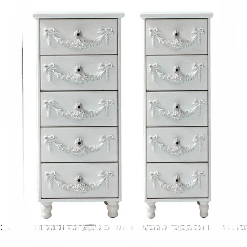 

chest, living room, bedroom, French five-bucket storage cabinet, European locker, solid wood bedside table