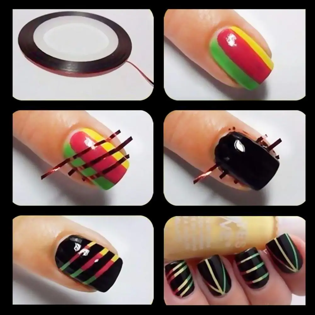 

10Pcs Manicure Line Functional Nail Striping Tape Sticker Non-drop DIY Nail Accessories