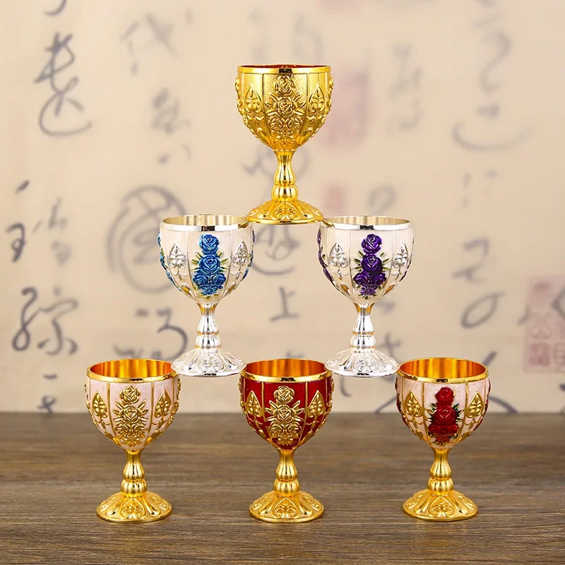 

30ML Wine Glasses Champagne Glasses Beverage Goblet Cocktail Cup Gold Vintage European Style Creative Gift For Bar Home Decor