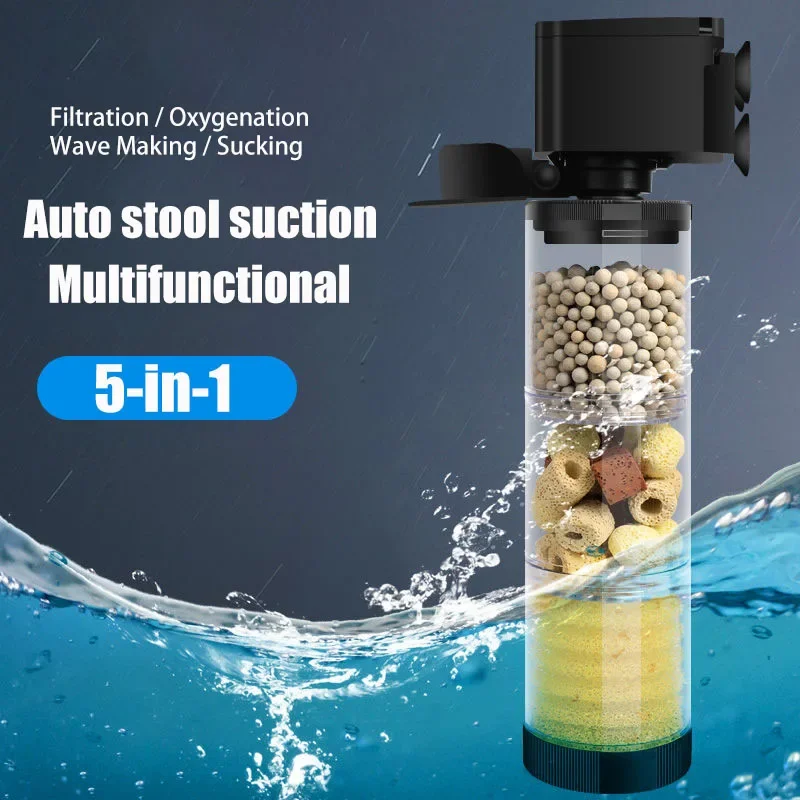 Filtro silencioso de 220V y 50Hz para acuario, bomba de agua sumergible para tanque de peces y tortugas, Espumador de esponja Bio, accesorios para