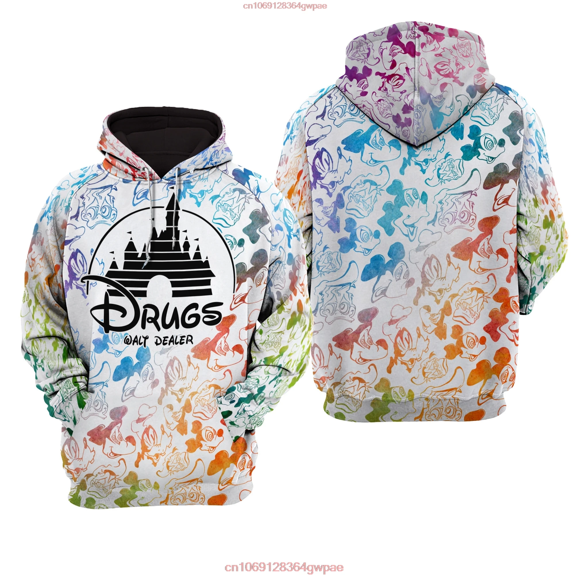 Drugs Walt Dealer Disney 3d Logo Hoodie Oversized Mode Rits Hoodie Mannen Sweatshirt En Vrouwen Hoodie