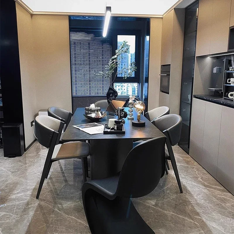 Stand Italian Dining Table Coffee Household Kitchen Black Dining Table Waterproof Reception Juegos De Comedor Salon Decoration