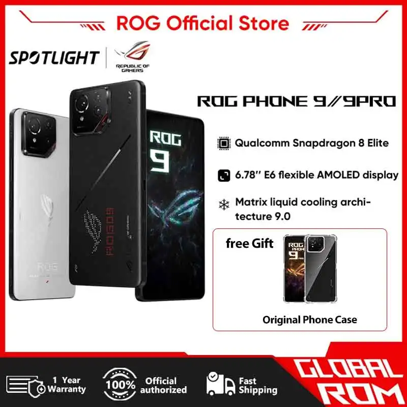 ASUS ROG Phone 9 & 9pro tlphone de jeu Snapdragon dition suprme matrice refroidissement liquide 185HZ E6 cran de jeu
