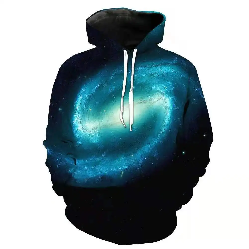 2021 outono e inverno nova impressão 3d céu estrelado montanha padrão masculino esportes e lazer hoodie masculino