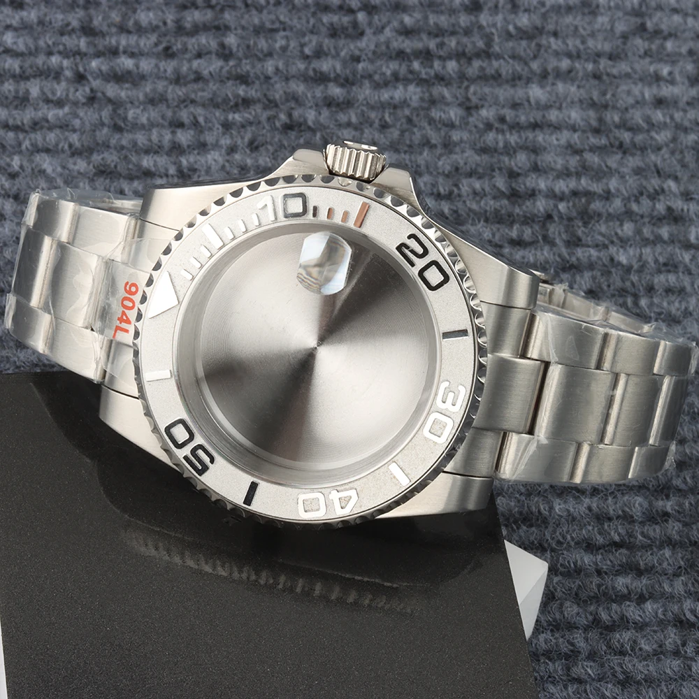 

40mm Watch Case 20mm Bracelet Set Sapphire Crystal Glass For Seiko Nh35 Nh36 Nh34 Nh38 Movement 28.5mm Dia Steel Oyster Strap