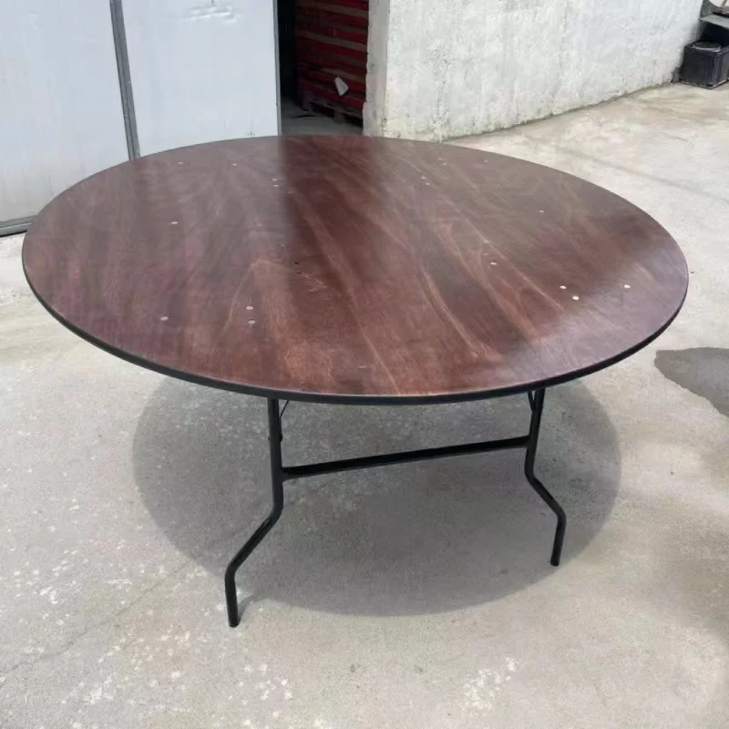 Wholesale Plywood Dining Table Restaurant Wedding Event Banquet Wood Round Dining Folding Table