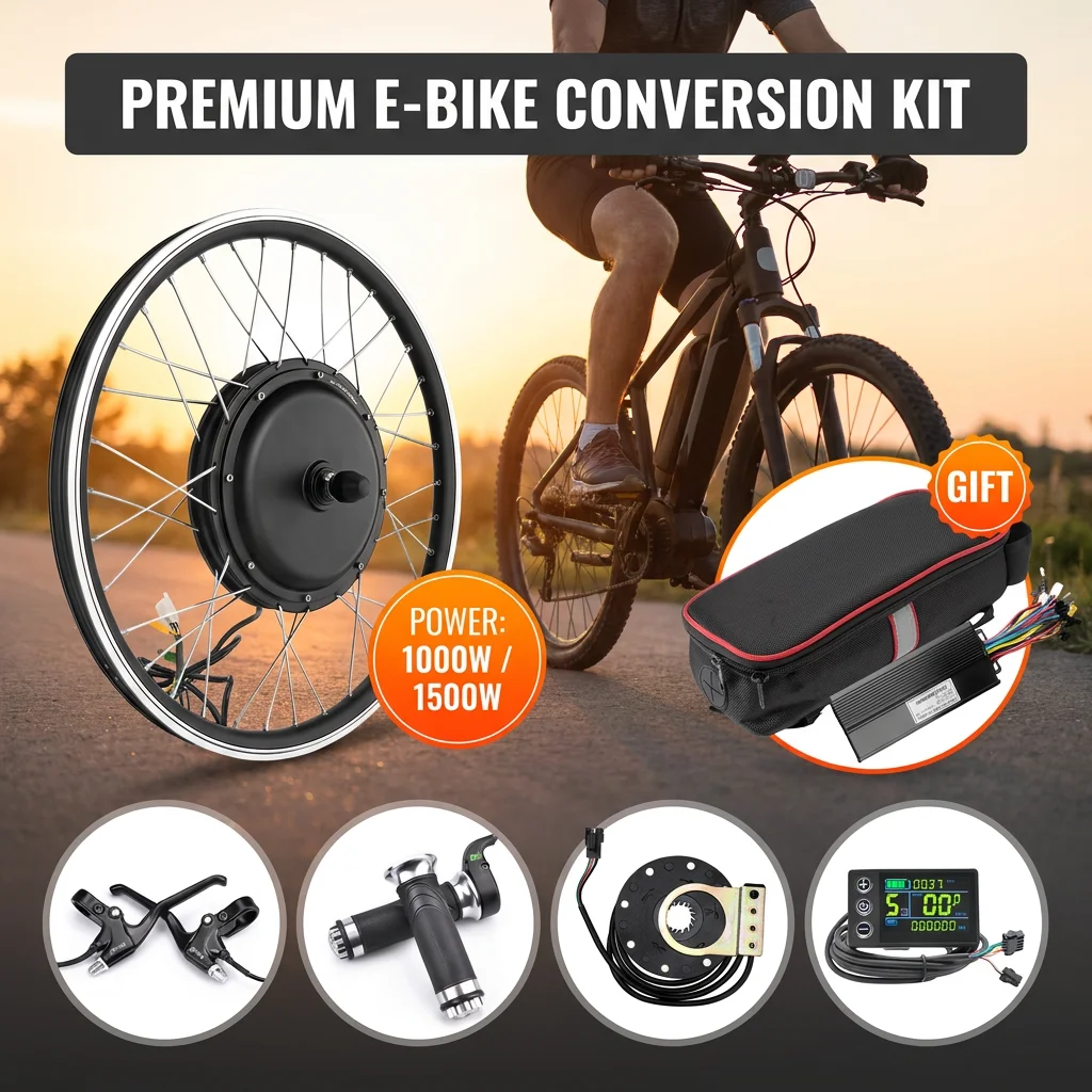 1500W E-Bike Umbausatz mit CS866 Display, bürstenlosem, getriebelosem Motorrad für 20 Zoll-700C Hinterradkassettenmotor, 1000W Motorrad