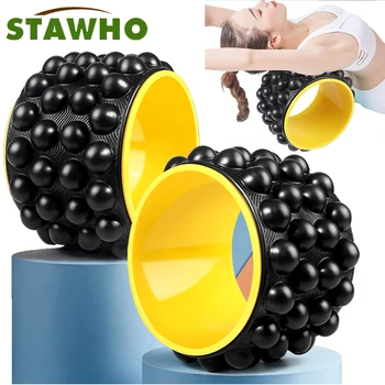 Back massager, back stretcher and back cracker for back pain, foam roller ultimate Yoga wheel, spine and back massage wheel