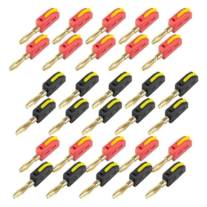 

E21B Pack of 10 Efficient 32A 4mm Banana Plug for High Current No Solder Connection