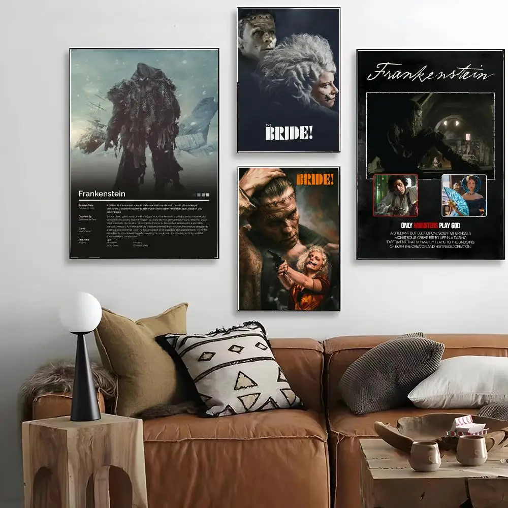 Film F-Frankenstein Gothic Monster Poster HD Decorative Wall Art for Living Room Bedroom Café Stylish Home Décor Gift