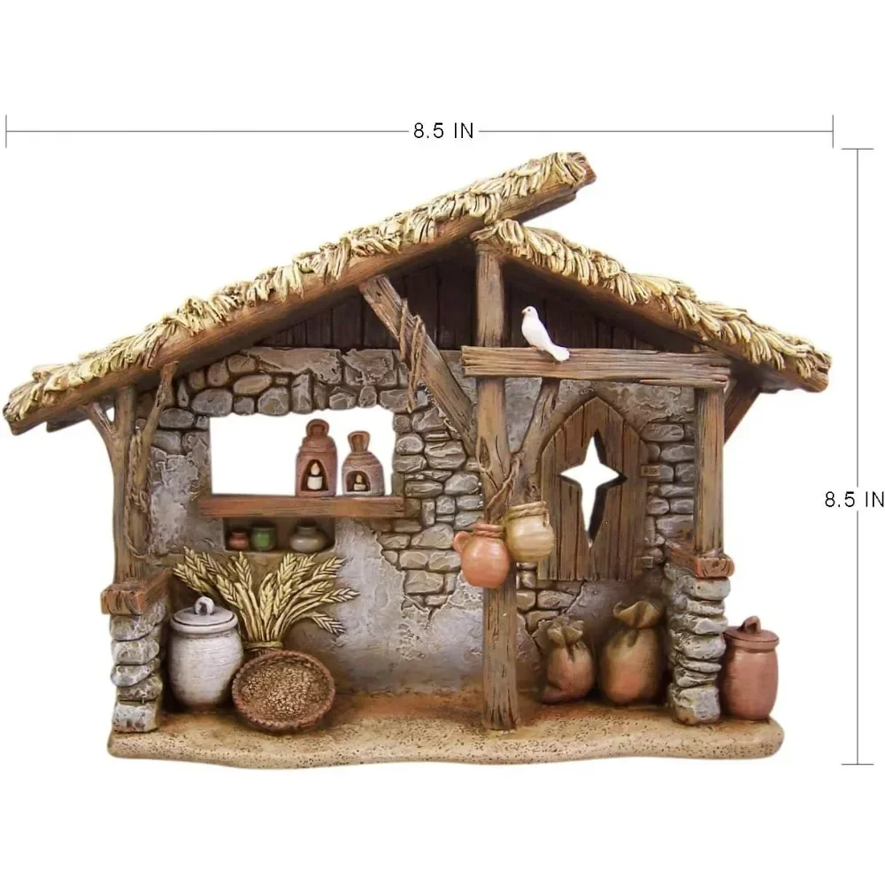 12-Piece Nativity Sets for Christmas - Indoor Bethlehem Nights Nativity Scene,Full Set with Stable, for Christmas Indoor Decor