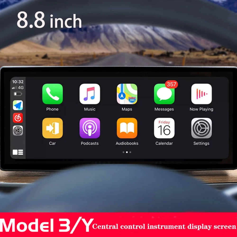 

For Tesla Model 3 Y 8.8in Digital Dashboard Heads Up Display Carplay Android Auto for Tesla HUD Power Speed WiFi BT
