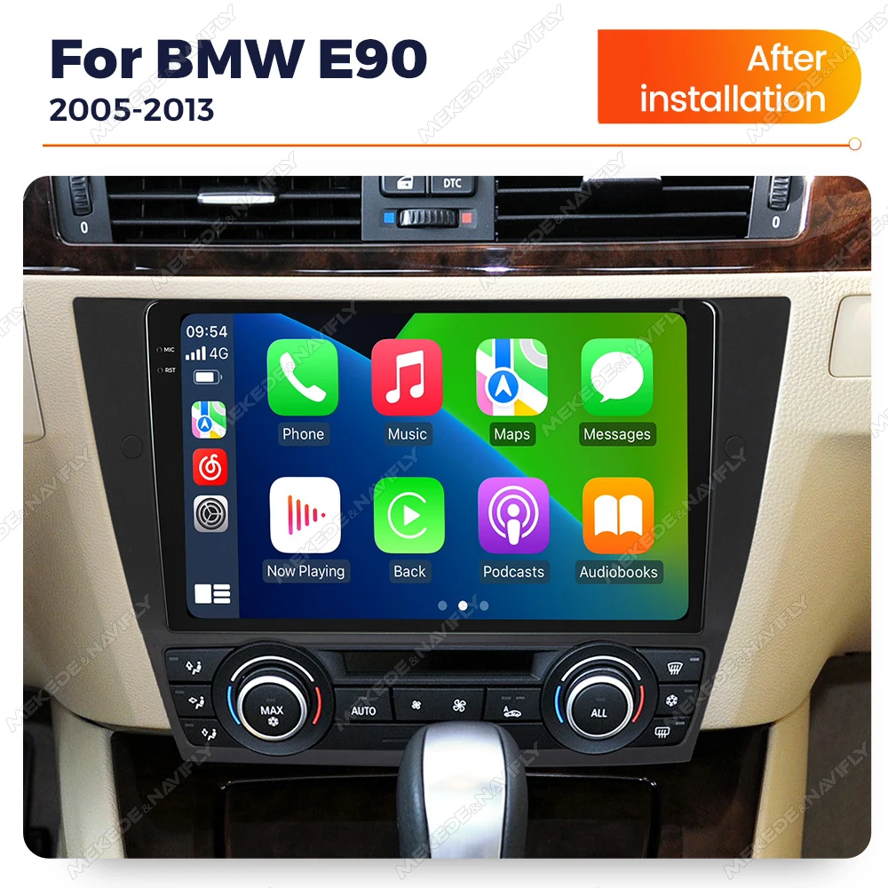 MEKEDE 24h 배송 IPS 터치 스크린 안드로이드 14 GPS BMW 3 시리즈 E90 E91 E92 E93 차량용 라디오 멀티미디어 스테레오 WIFI Carplay