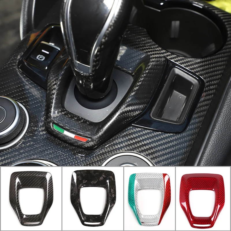 

Real Carbon Fiber Car Center Console Gear Shift Panel Frame Cover Trim For Alfa Romeo Giulia/Stelvio 2020 Interior Accessories