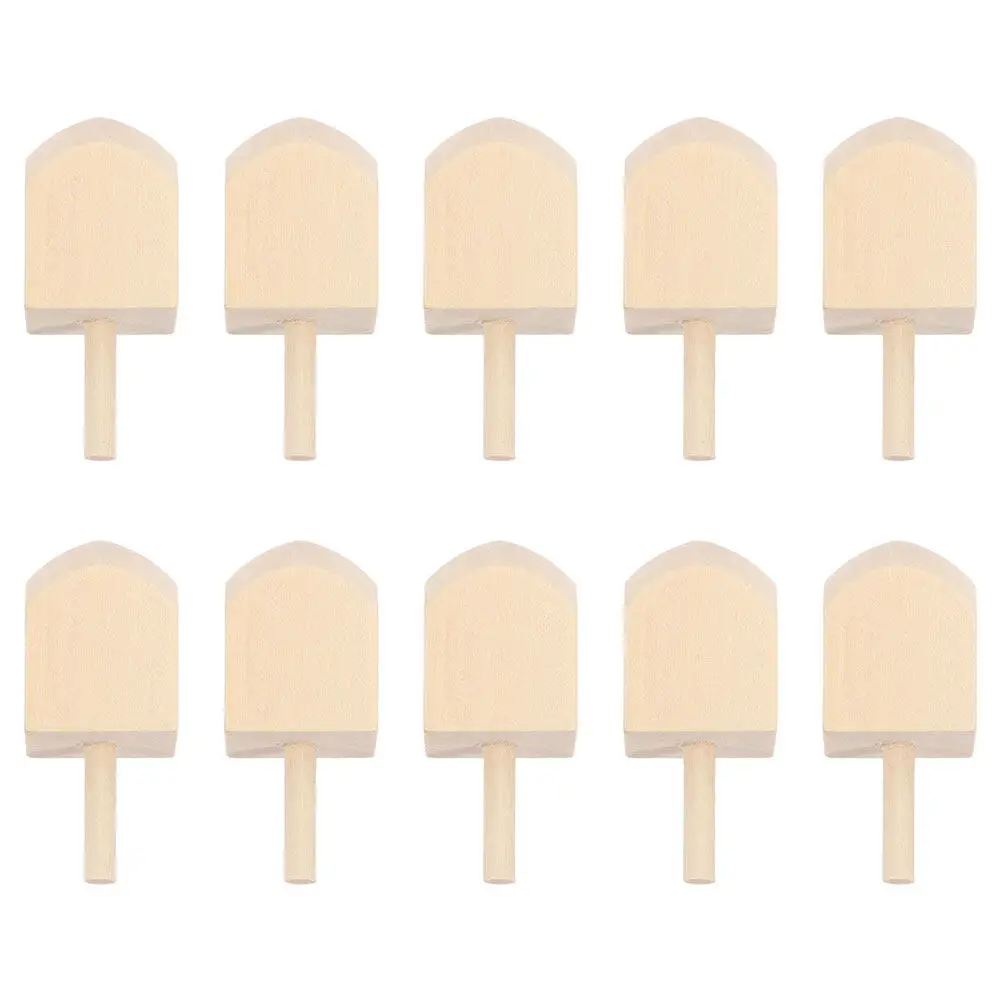 10Pcs Wooden Dreidels Natural Unpainted DIY Hanukkah Craft Kits Spinning Tops Family Party Game Supplies DIY Blank Wood Dreidels