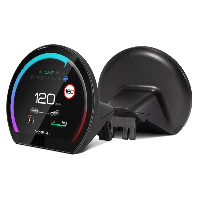 Tesla Model 3 Y T9 Display Head Up LCD Display Mileage Speed Door Open Informatiom Car Meter Digital LCD Dashboard Driver
