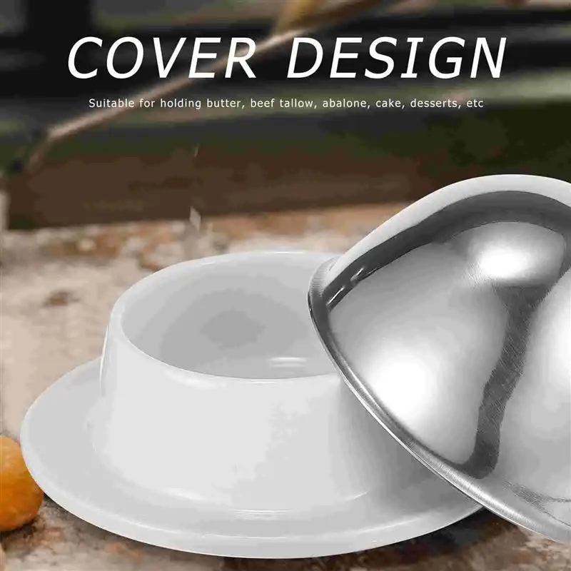 Butter Dish Plate Lid Box Cover Ceramic Dome Cake Cheese Tray Keeper Sauce Dessert Airtight Container Serving Round Covers Soy