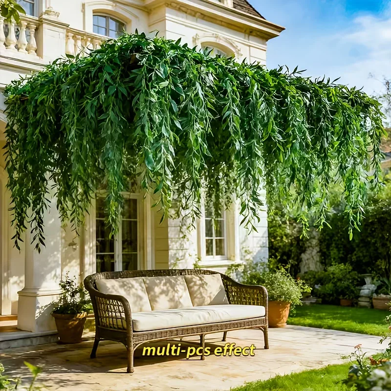 

DDHOME 40pcs 36.61" Big Artificial Willow Twigs, Colorful Faux Evergreen Vines for Spring Summer Decor, Heavy-Duty Plastic for Wedding