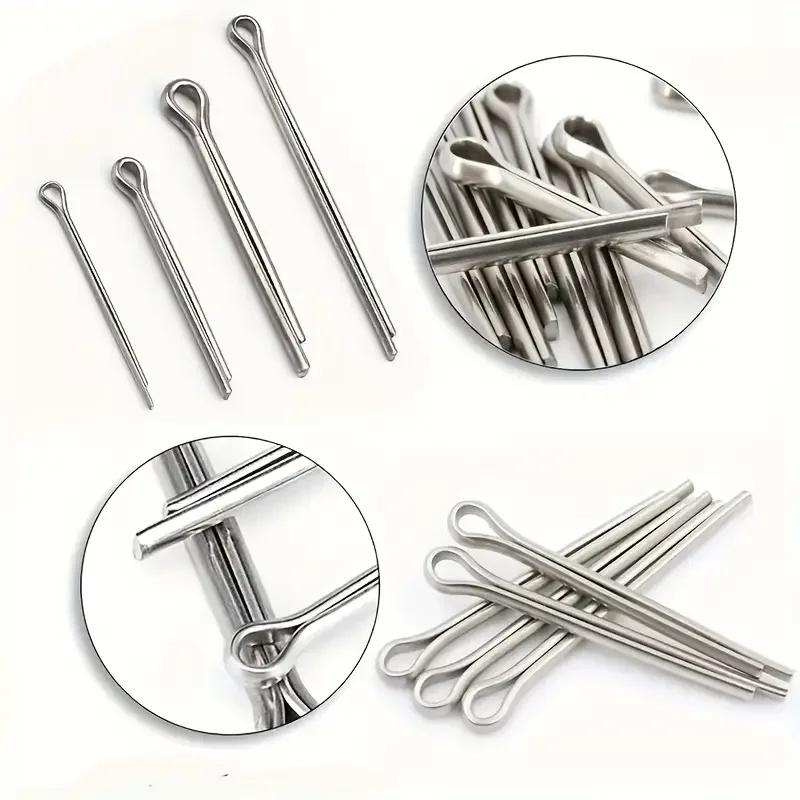 175Pcs Sliver Split Pins Cotter Fixings Assorted Sizes Zinc Plated Steel Hard Case Link Split Cotter Pin High Quality