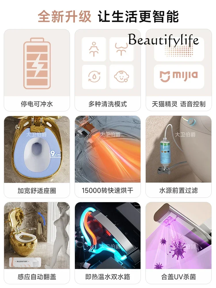 F Personalized Design Golden Smart Toilet Household Electric Toilet With Water Tank No Water Pressure Limit