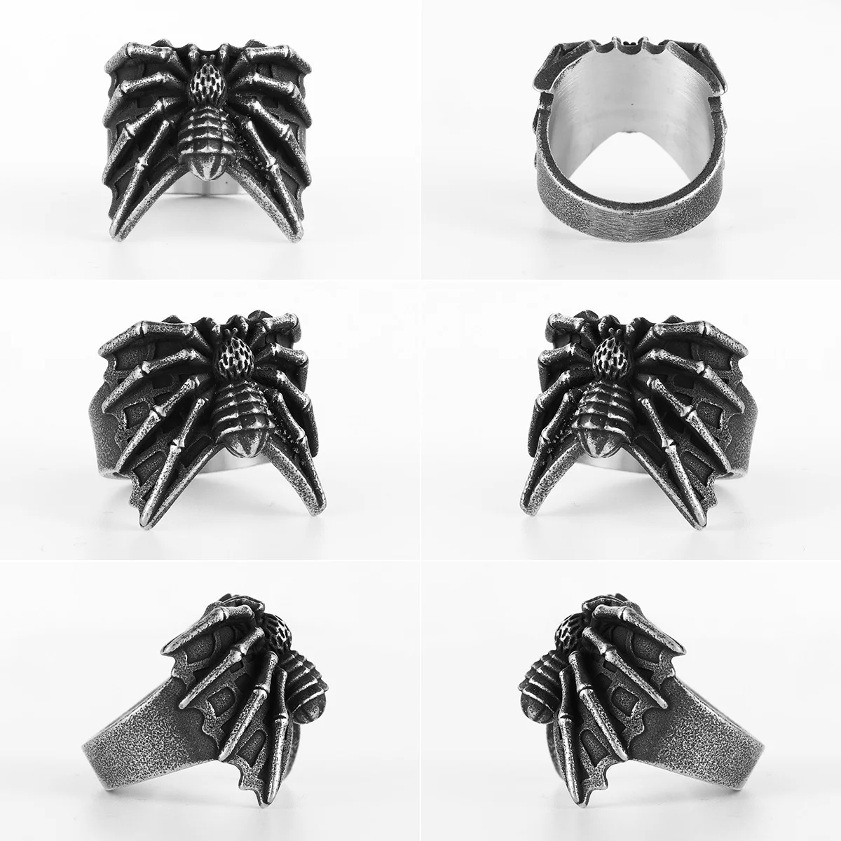 Vintage Black Animal Spider Men Rings Stainless Steel Women Jewelry Punk Rock Cool Stuff Fashion Accessories Gift Wholesale - view 6