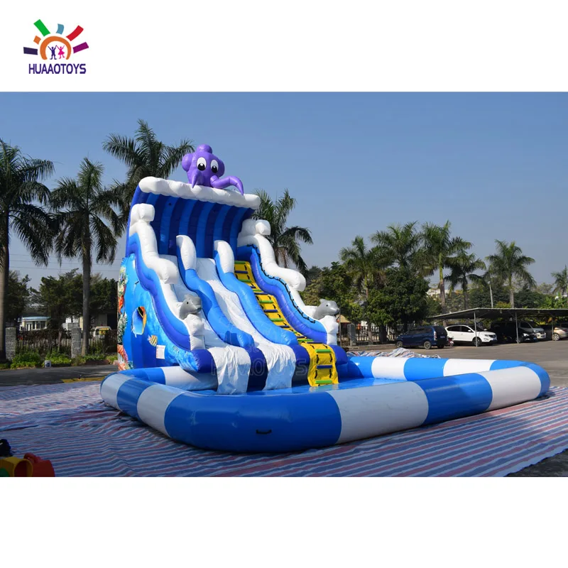 Inflável Bouncy Water Slide Casa, Escorrega de água com piscina, Comercial, Melhor qualidade, para venda