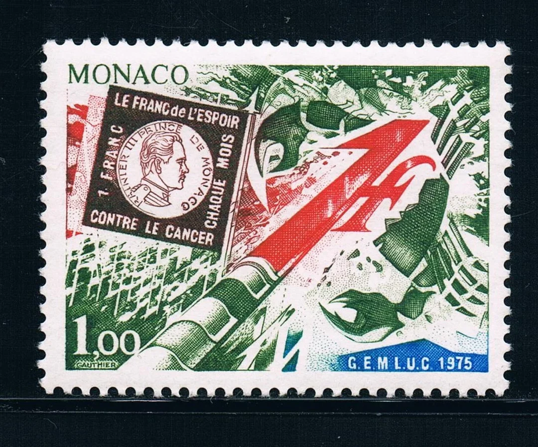 1Pcs/Set New Monaco Post Stamp 1975 Anti Cancer Struggle Sculpture Stamps MNH