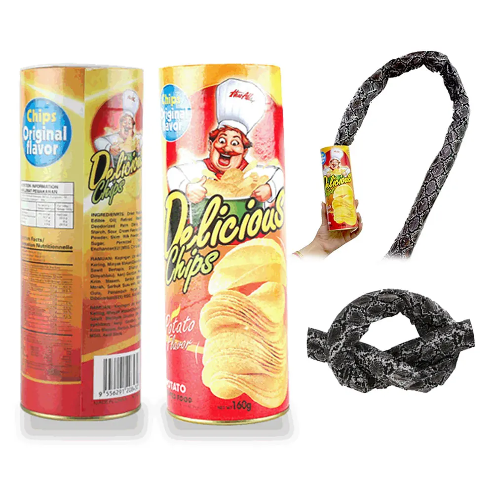 

Potato Snake Potato Chip Funny Tricky Toys Funny Safety Trick Prank Props Can Jump Fake Snake April Fools' Day Halloween